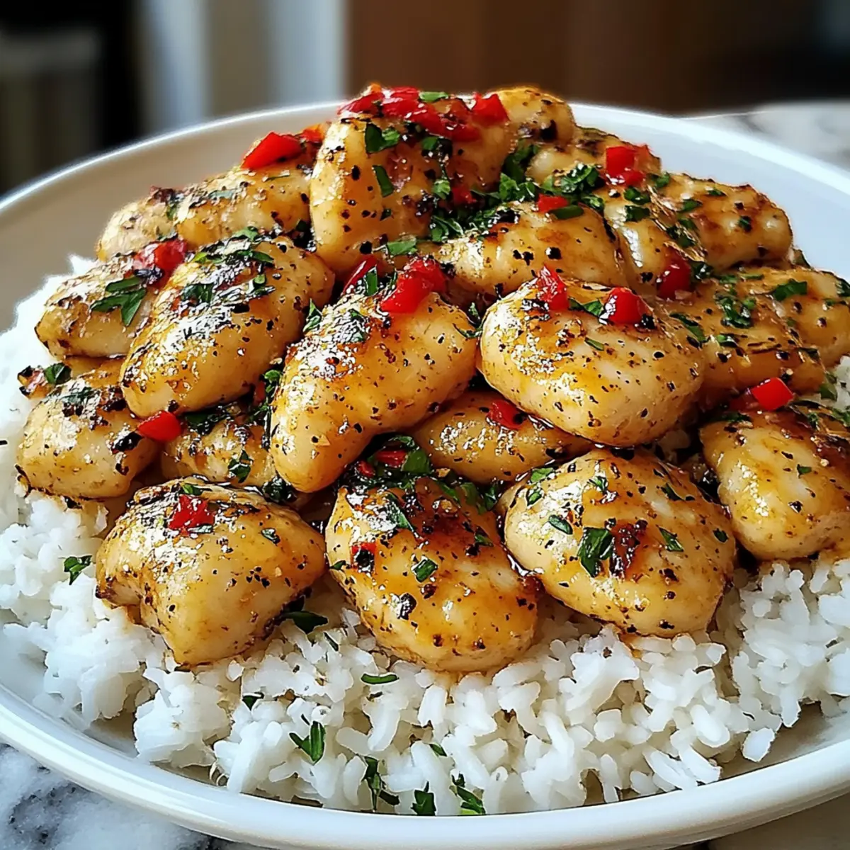Chicken Scampi with Creamy Garlic Parmesan Rice