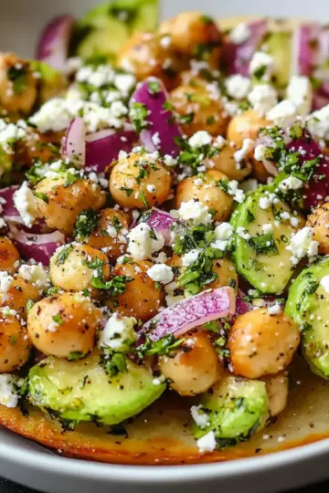 Chickpea Feta Avocado Salad