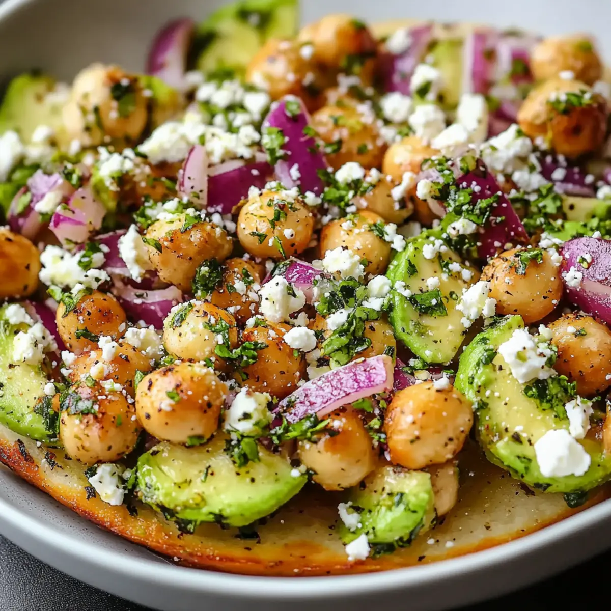 Chickpea Feta Avocado Salad