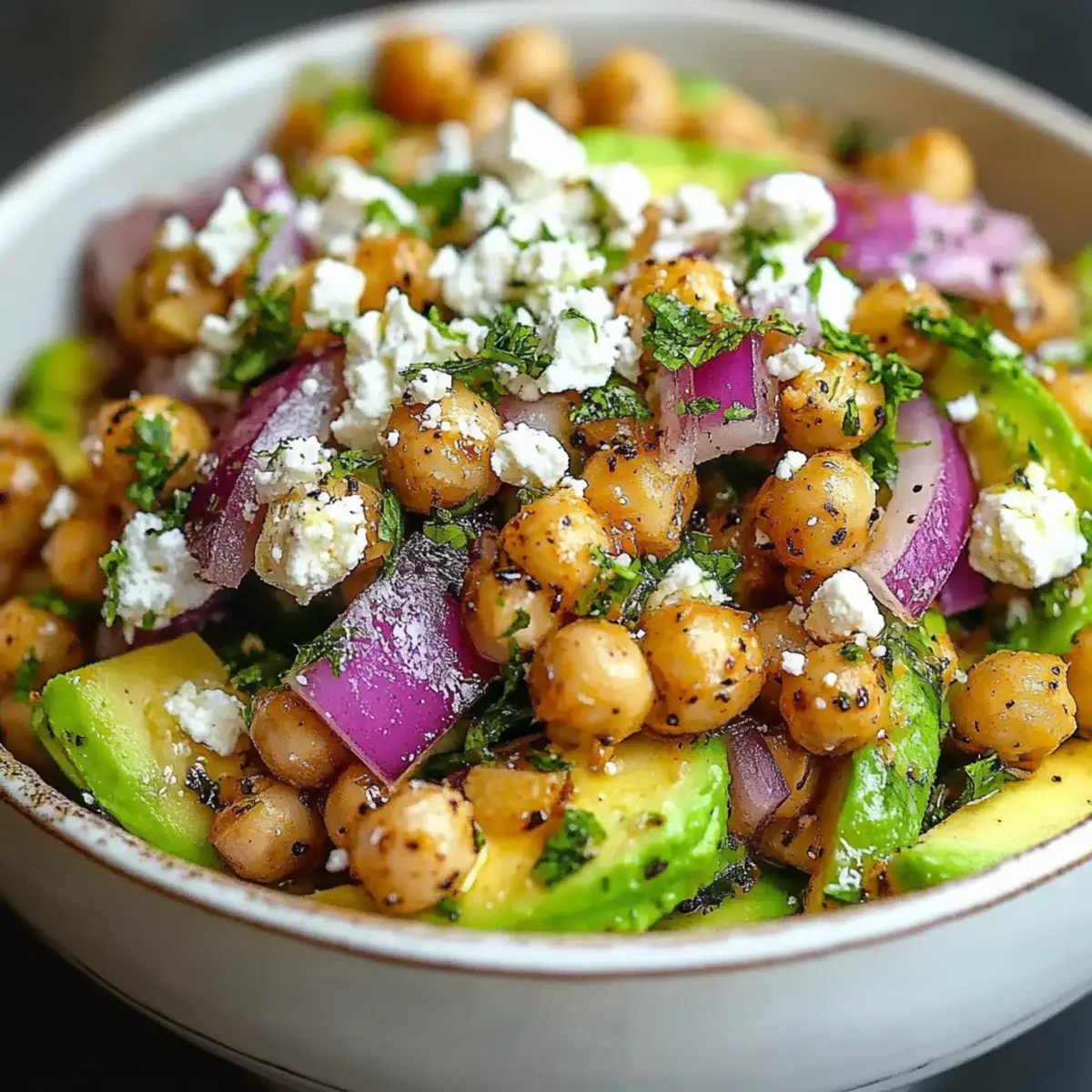 Chickpea Feta Avocado Salad