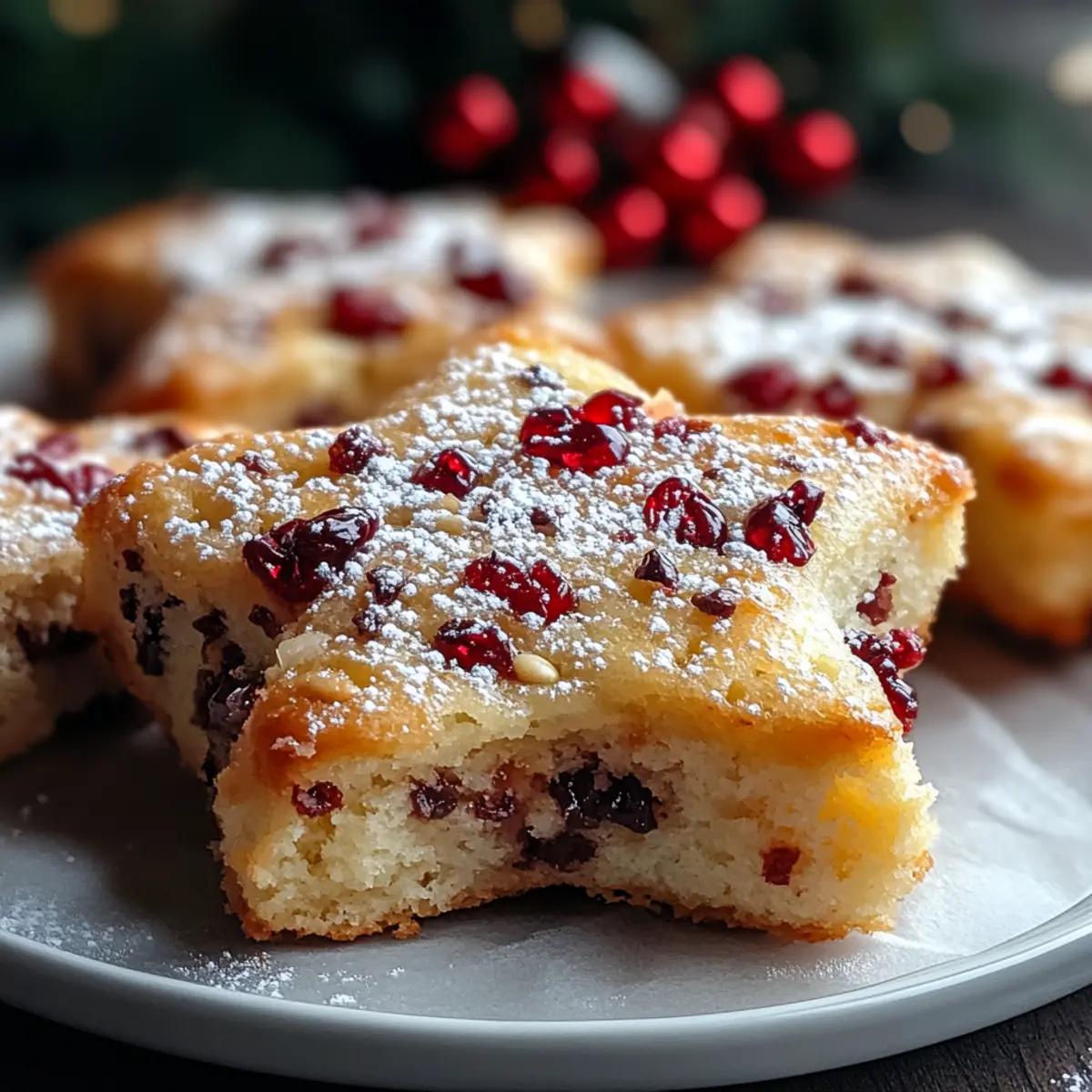 Cranberry Orange Soft Winter Star Cookies