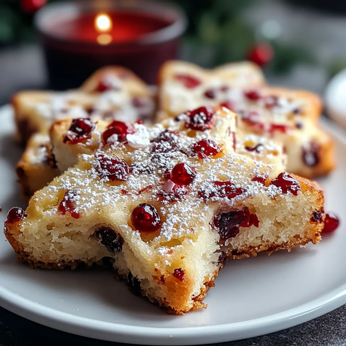 Cranberry Orange Soft Winter Star Cookies