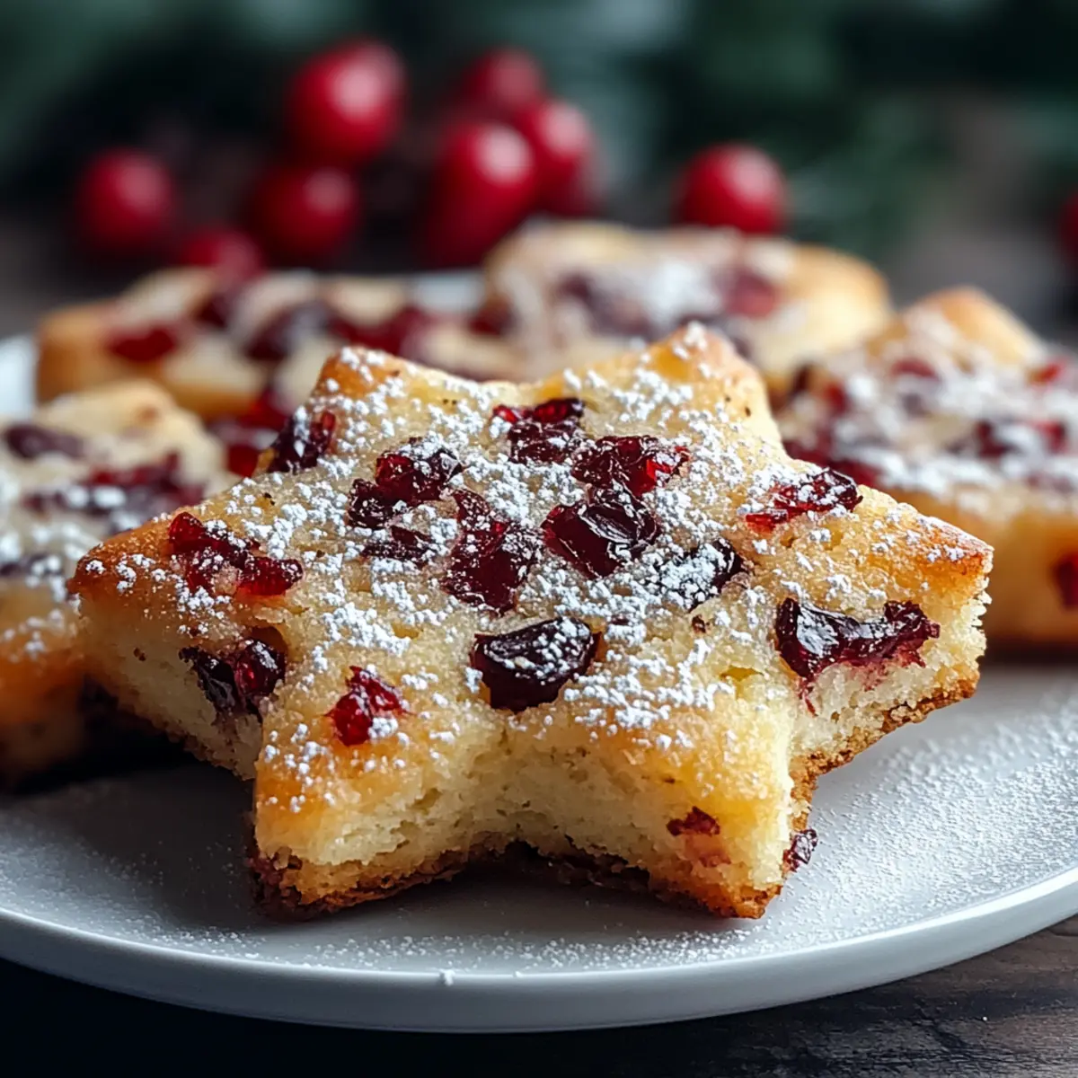 Cranberry Orange Soft Winter Star Cookies