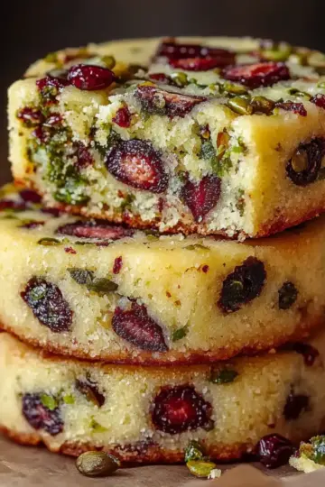 Cranberry Pistachio Shortbread Cookies