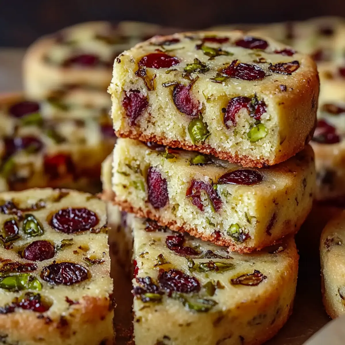 Cranberry Pistachio Shortbread Cookies