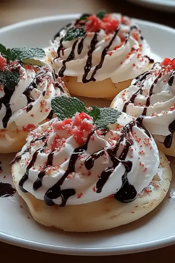 Crispy Peppermint Meringues with Chocolate Drizzle