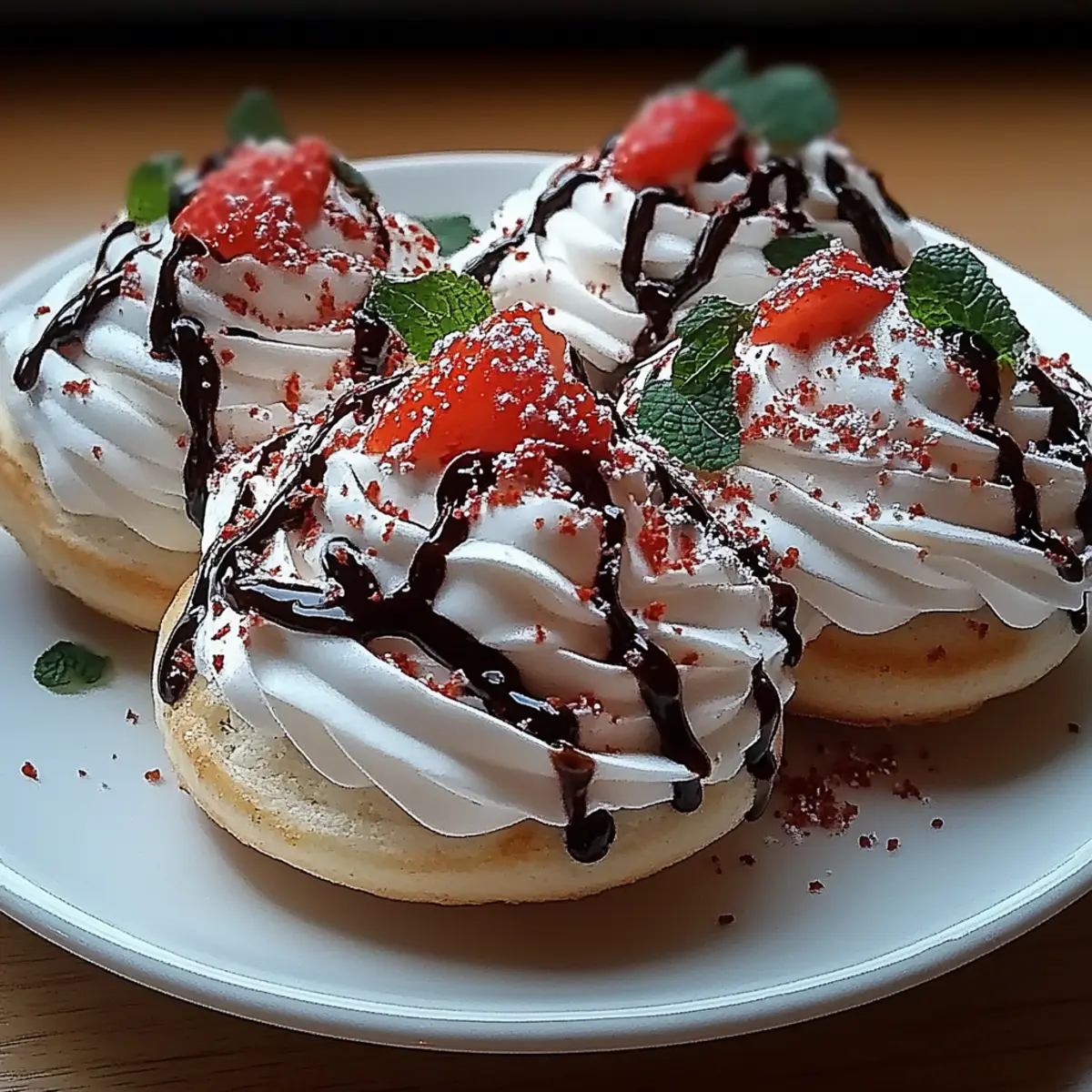 Crispy Peppermint Meringues with Chocolate Drizzle