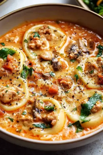 Crockpot Tortellini Soup with Sausage