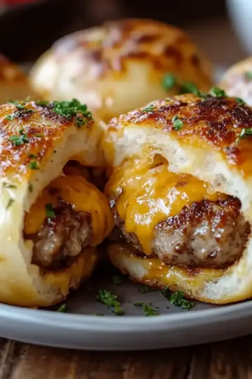 Garlic Parmesan Cheeseburger Bombs