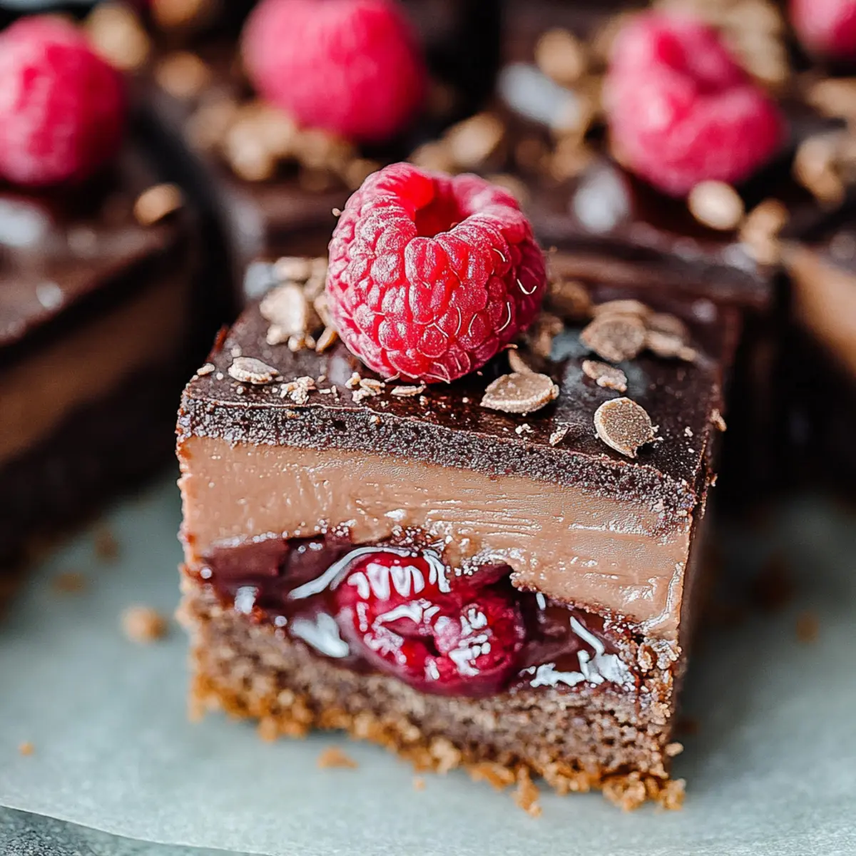 Holiday Raspberry Mocha No Bake Brownies