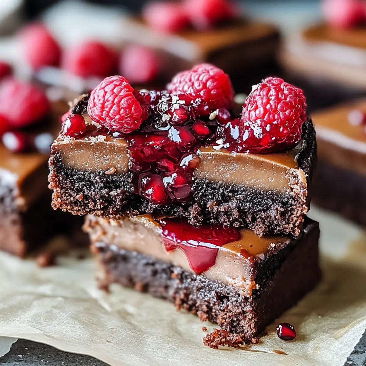 Holiday Raspberry Mocha No Bake Brownies