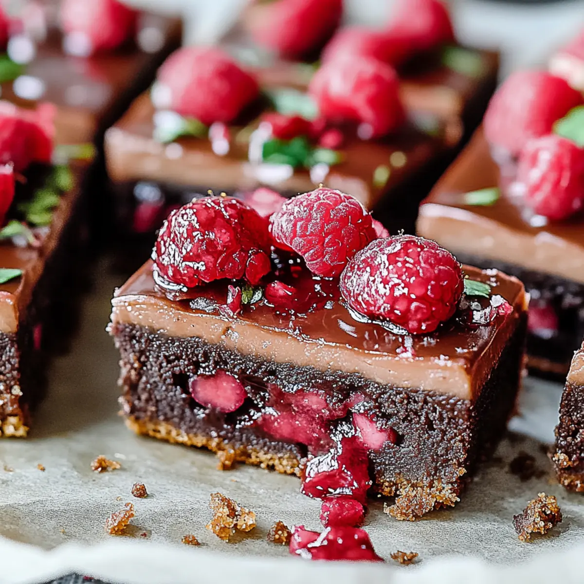 Holiday Raspberry Mocha No Bake Brownies