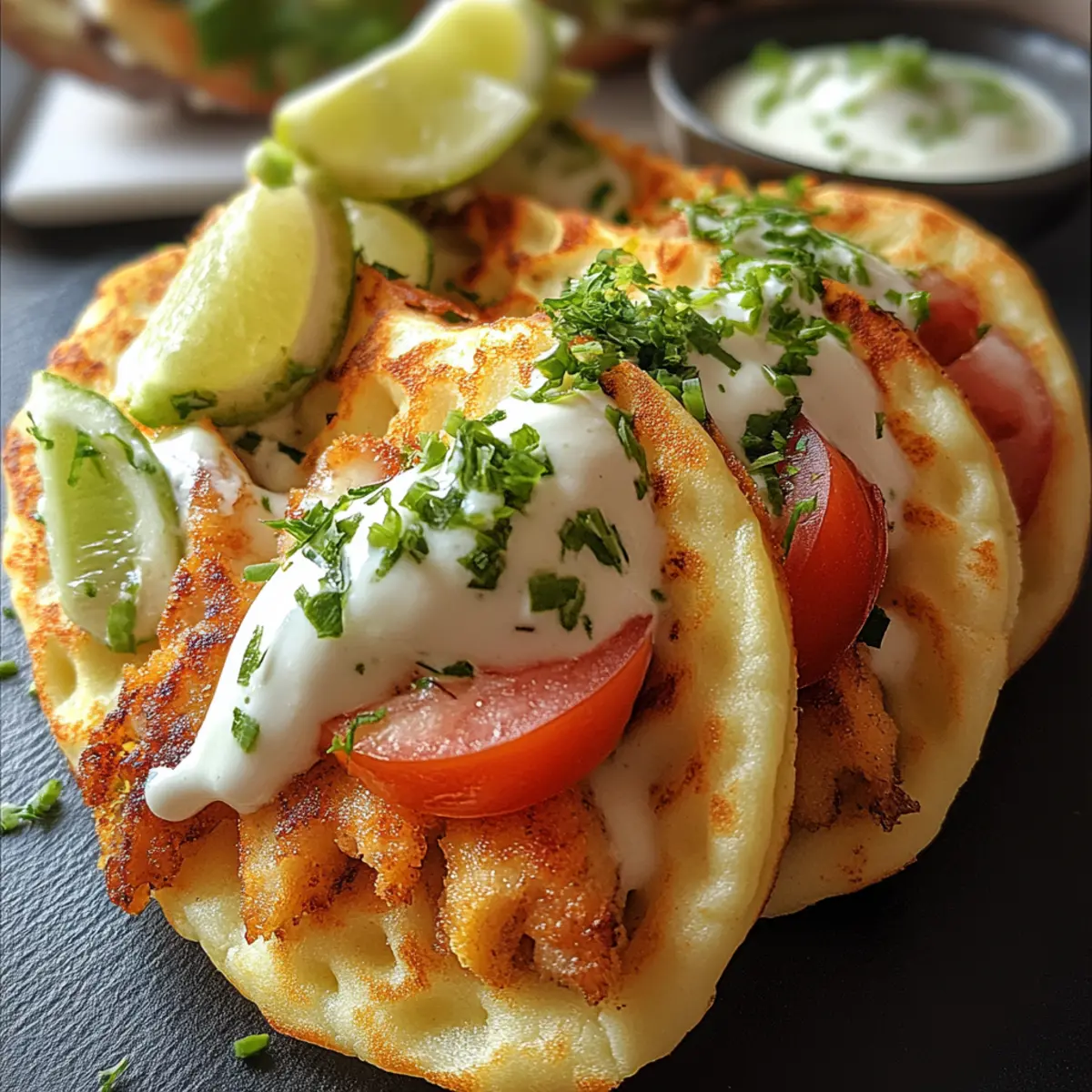 Lemon Chicken Cloud Bread Tacos
