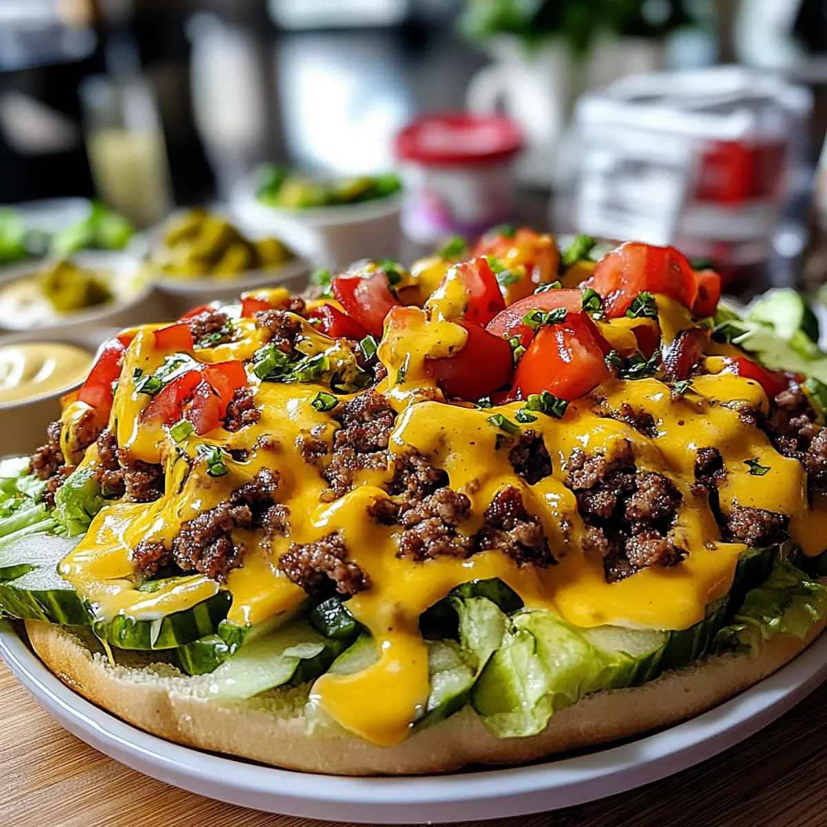 Loaded Burger Bowls with Sauce