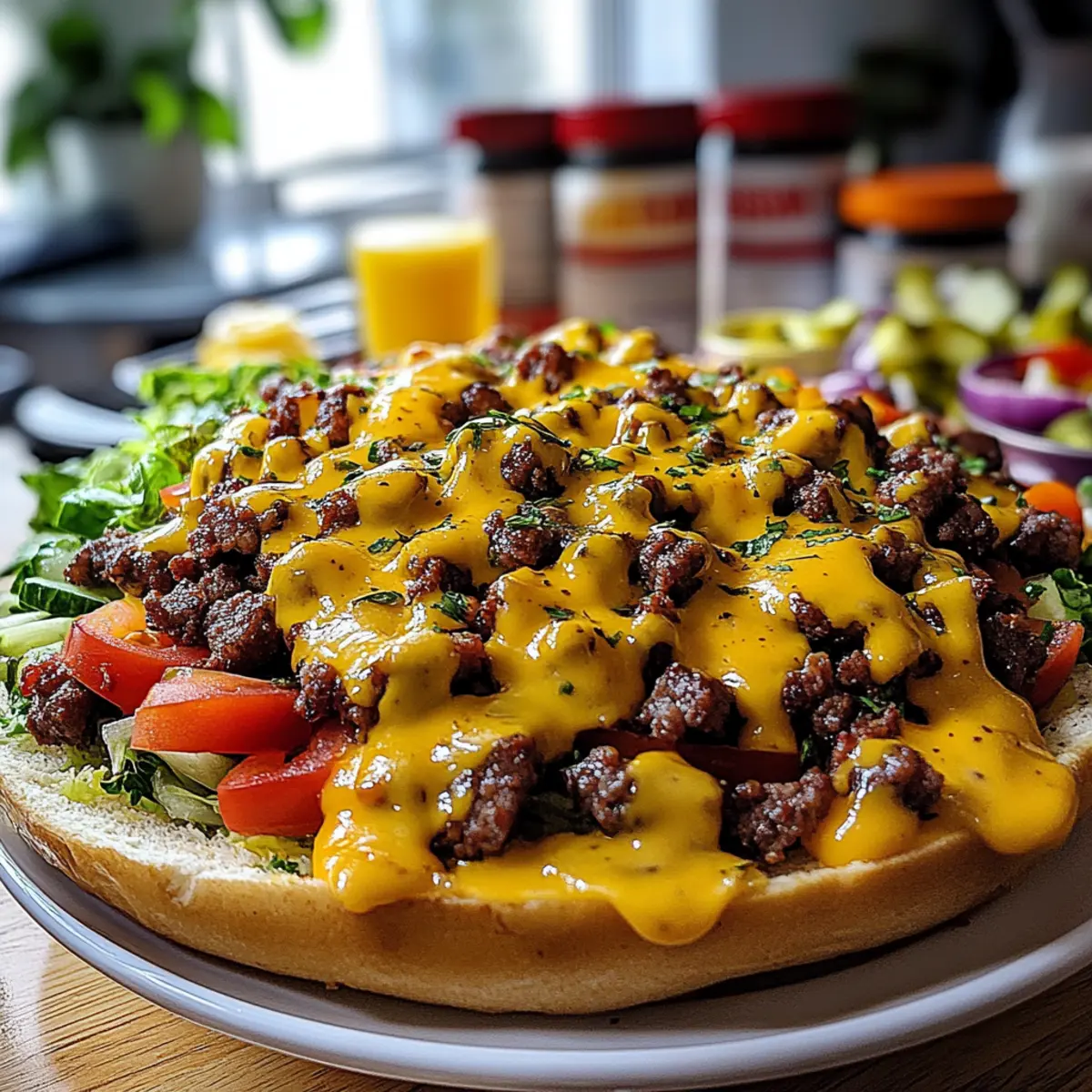 Loaded Burger Bowls with Sauce