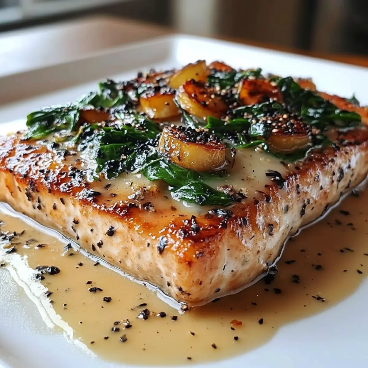 Pan-Seared Salmon with Creamy Florentine Sauce