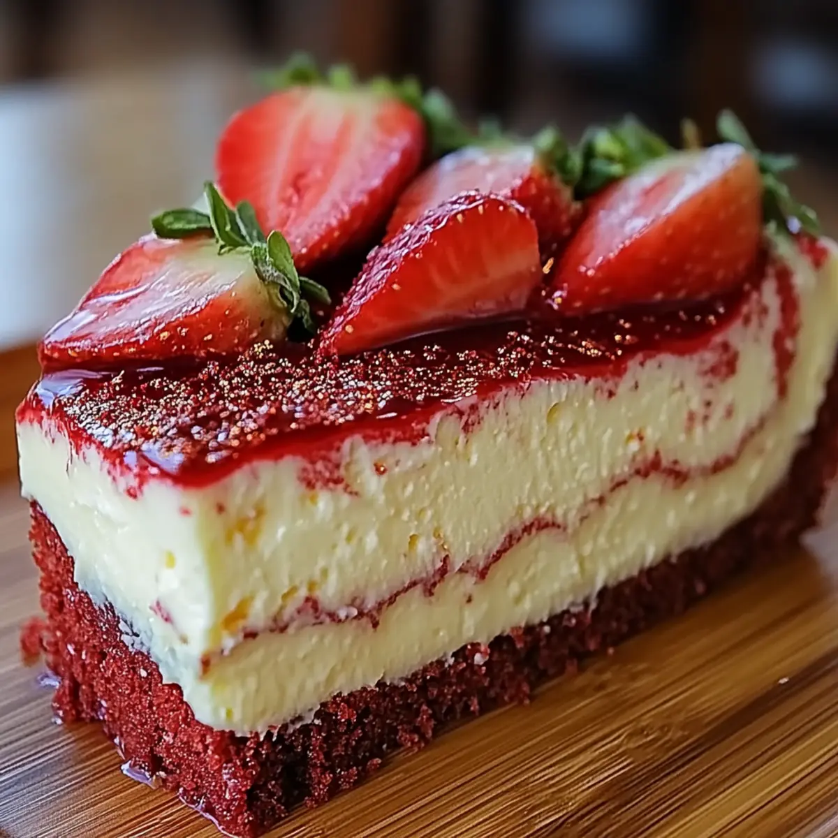 Red Velvet Strawberry Cheesecake
