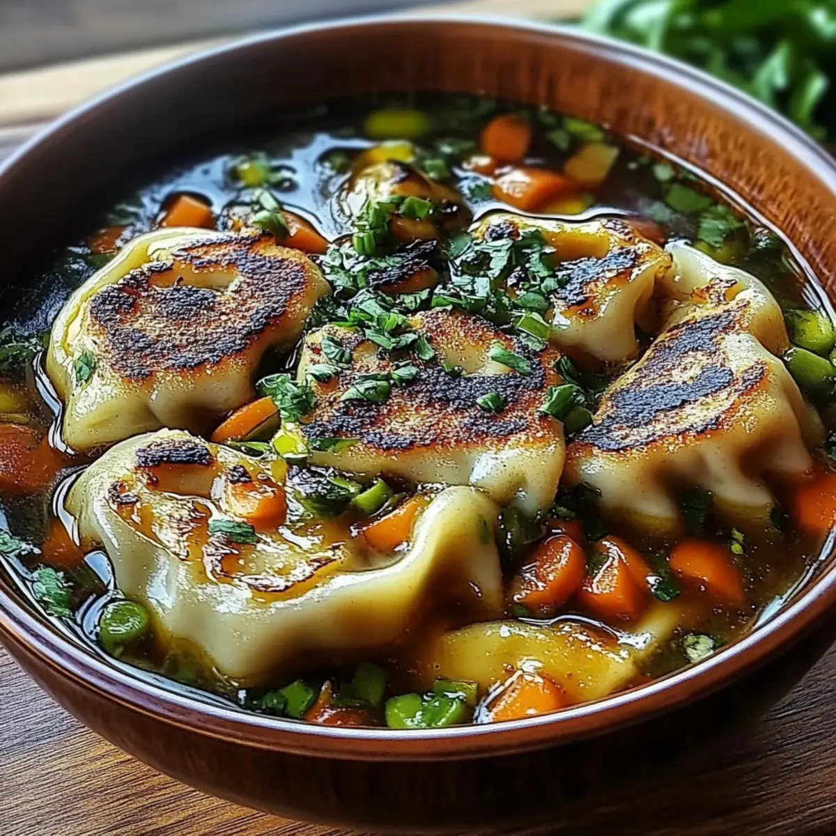 Savory Asian Potsticker Soup