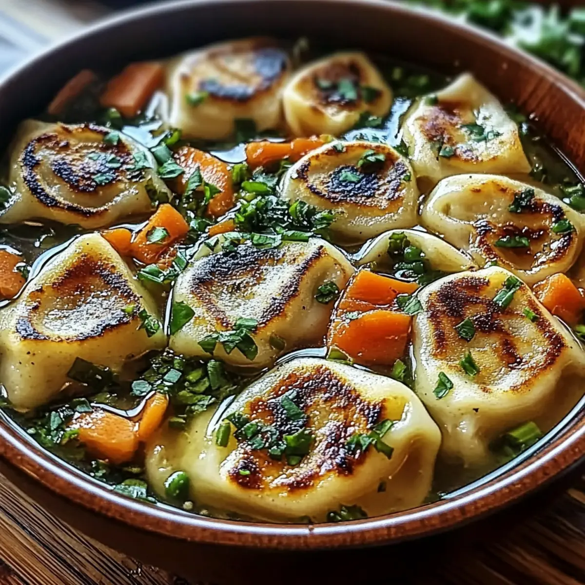 Savory Asian Potsticker Soup