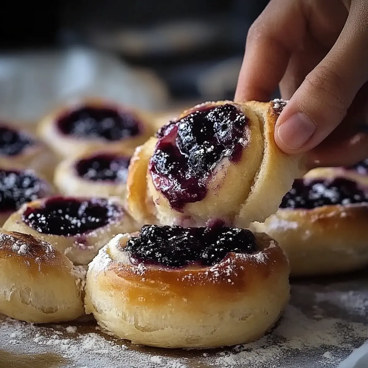 Sourdough Discard Lemon Blueberry Rolls