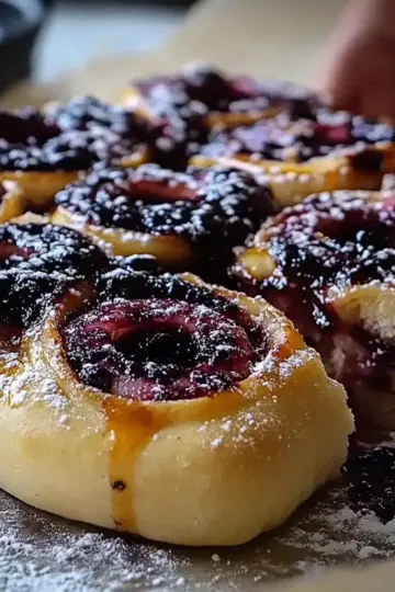 Sourdough Discard Lemon Blueberry Rolls
