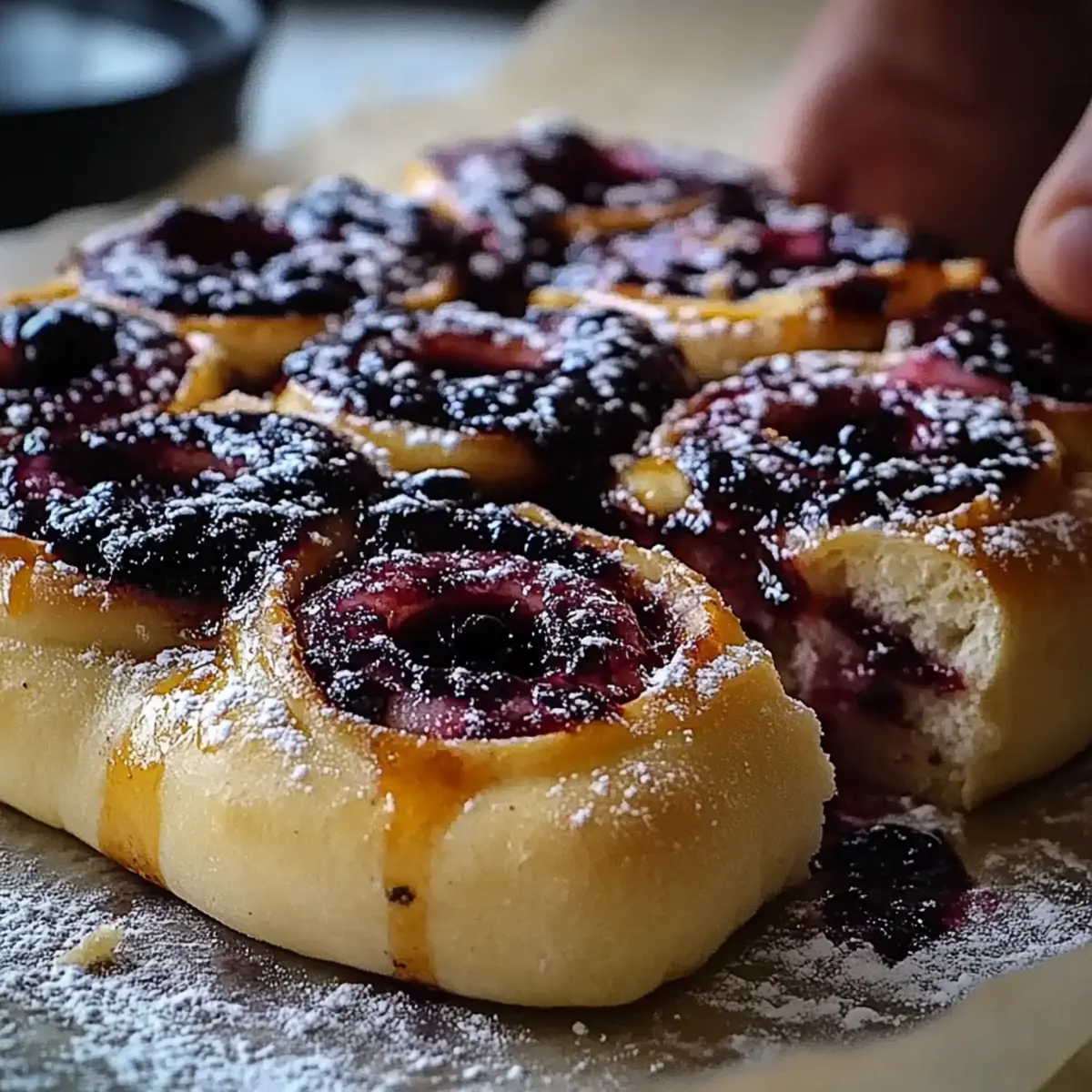 Sourdough Discard Lemon Blueberry Rolls