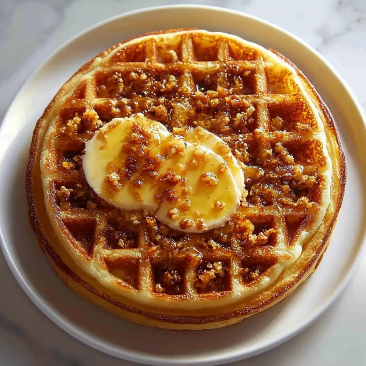 Spiced Pumpkin Waffles with Brown Butter Maple Syrup