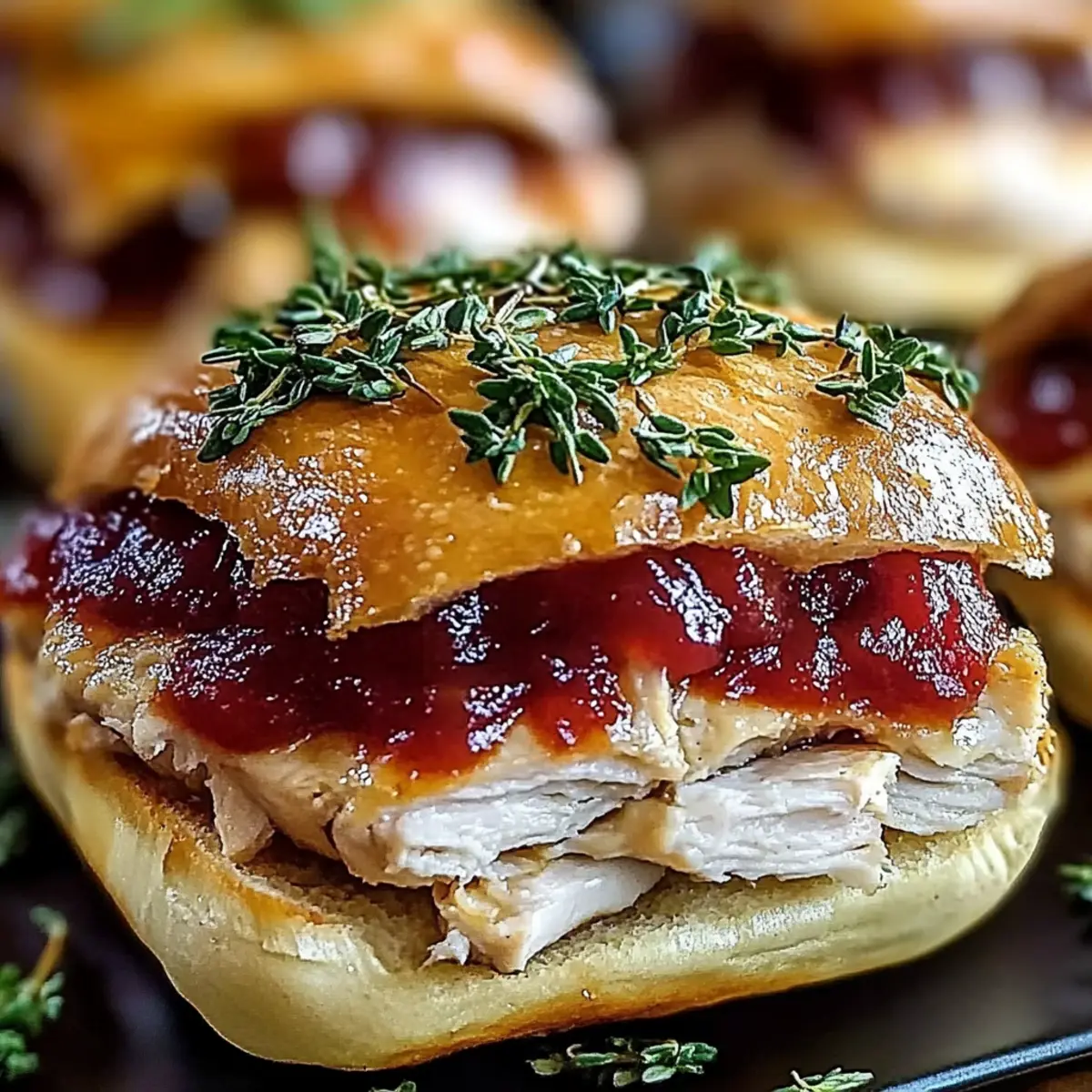Thanksgiving Leftover Turkey Cranberry Sliders