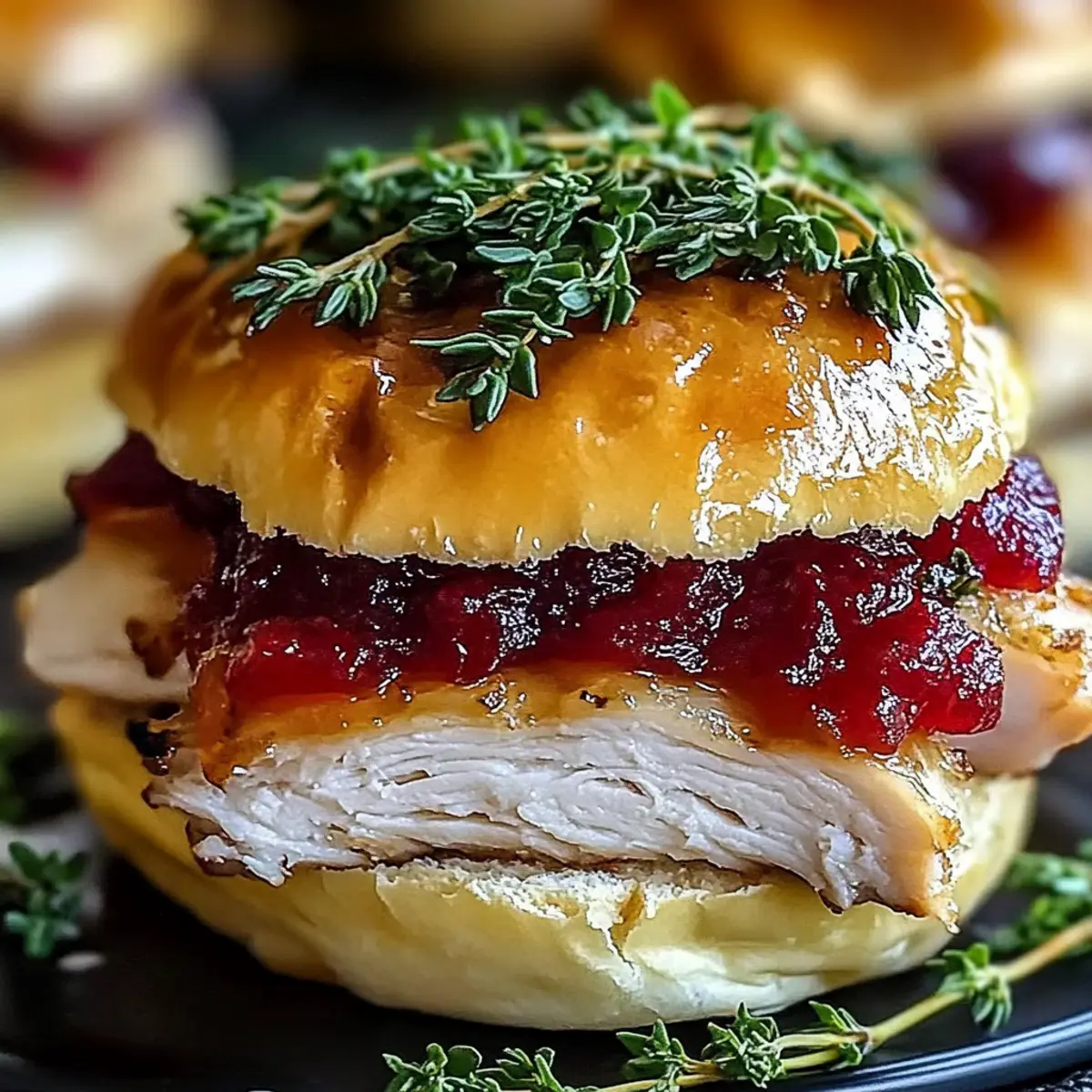 Thanksgiving Leftover Turkey Cranberry Sliders