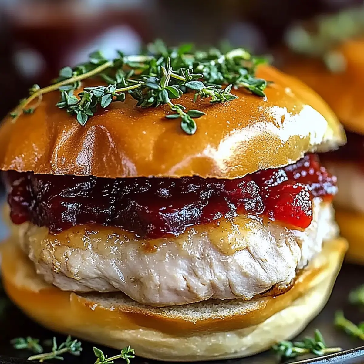 Thanksgiving Leftover Turkey Cranberry Sliders
