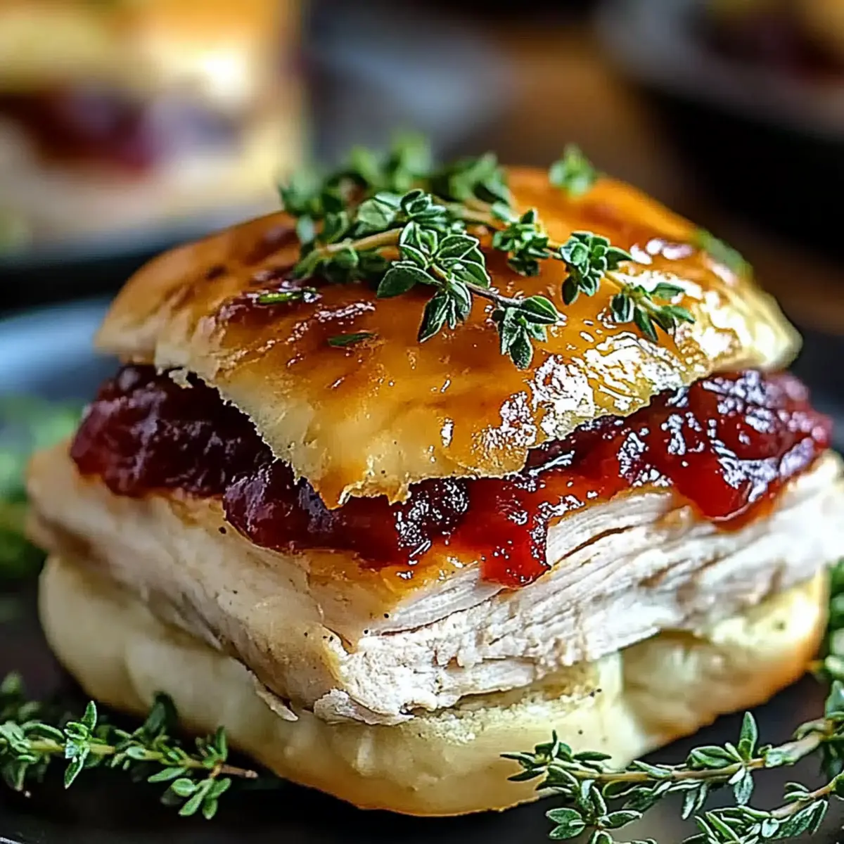 Thanksgiving Leftover Turkey Cranberry Sliders