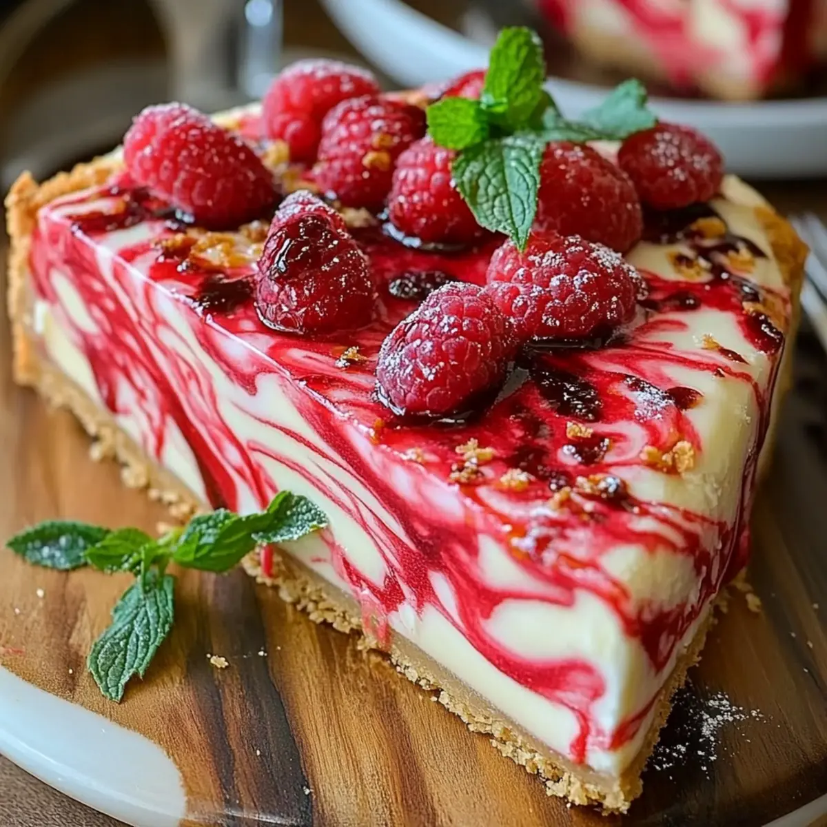 White Chocolate Raspberry Truffle Cheesecake