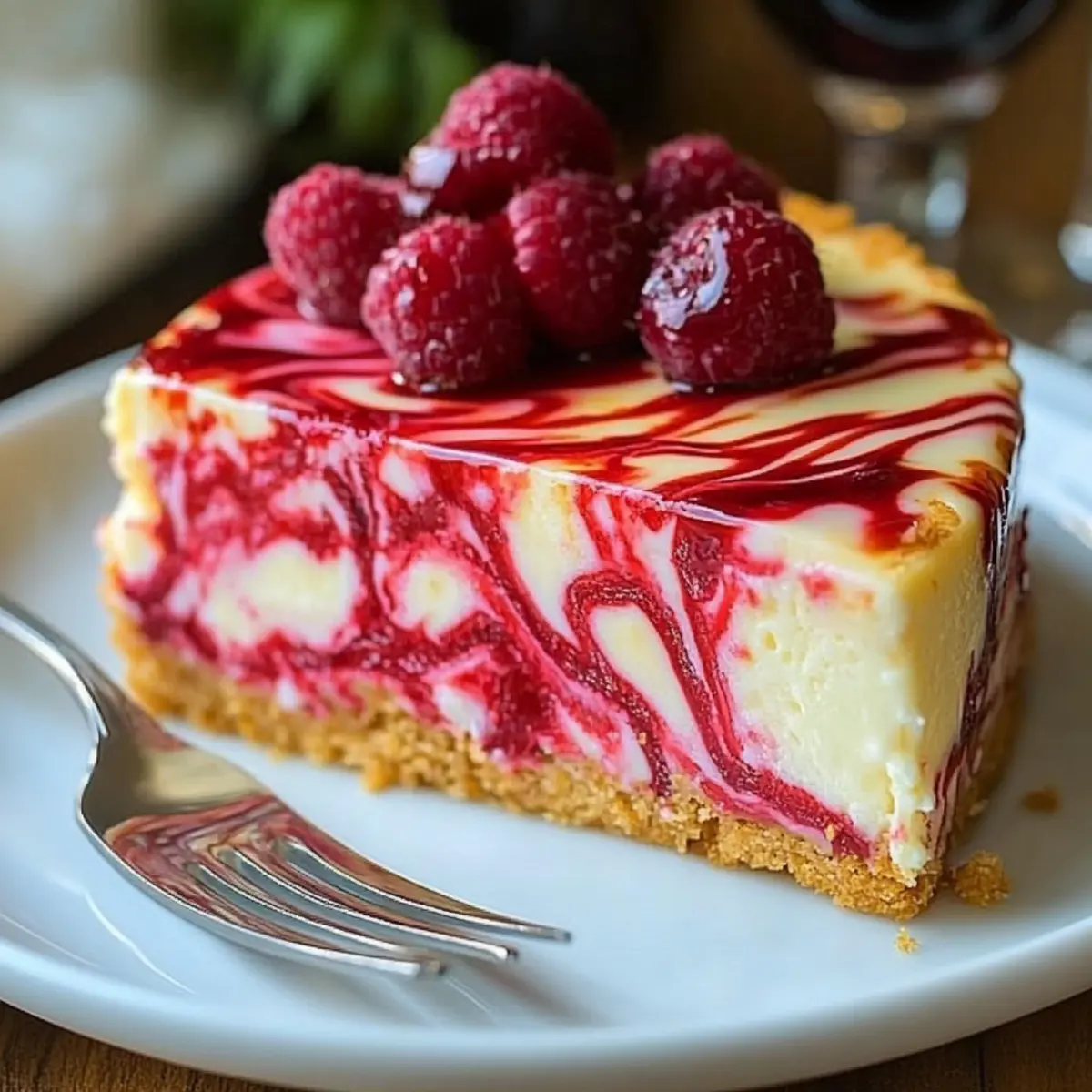 White Chocolate Raspberry Truffle Cheesecake