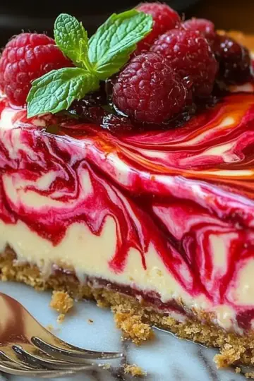 White Chocolate Raspberry Truffle Cheesecake