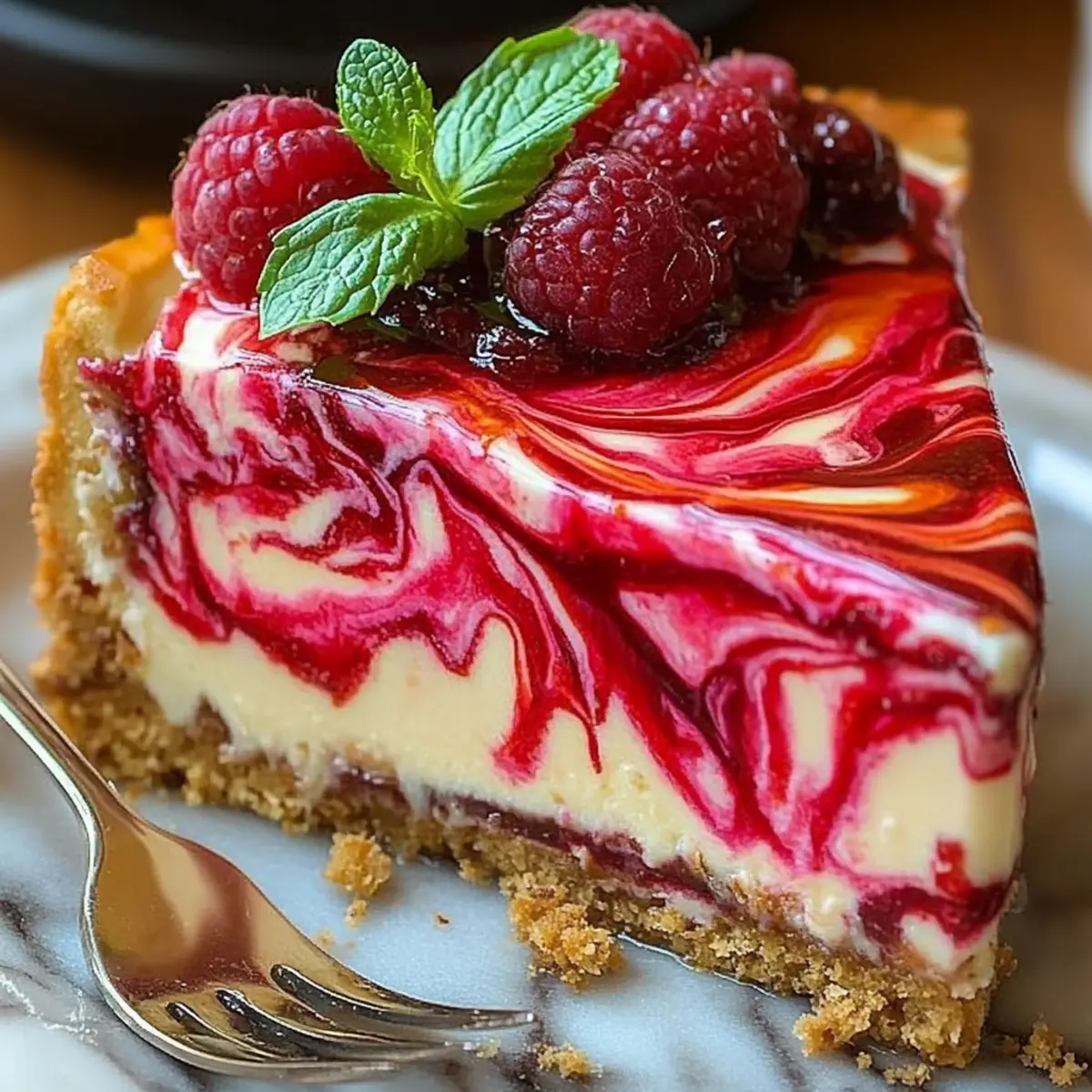 White Chocolate Raspberry Truffle Cheesecake
