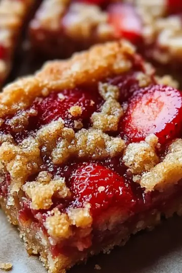 Strawberry Oatmeal Crumble Bars