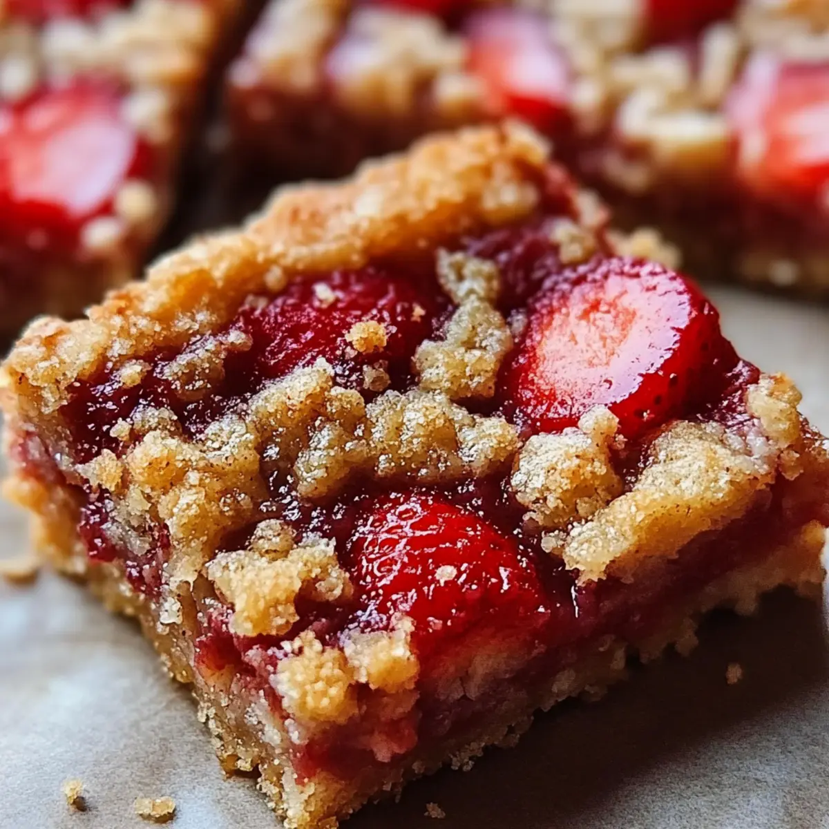 Strawberry Oatmeal Crumble Bars