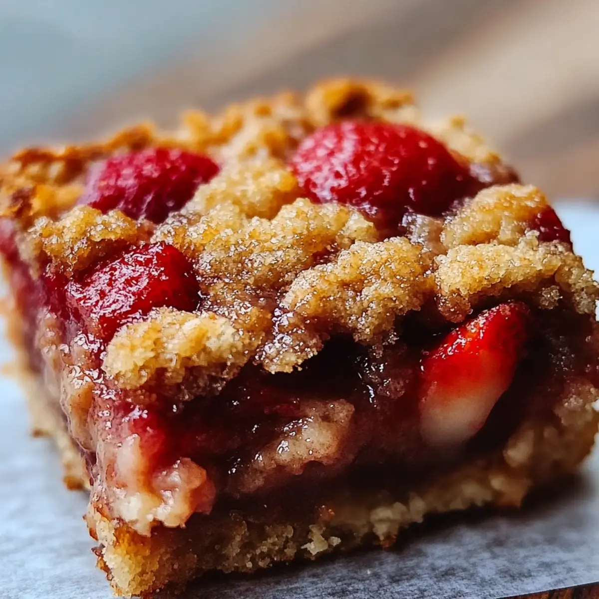 Strawberry Oatmeal Crumble Bars
