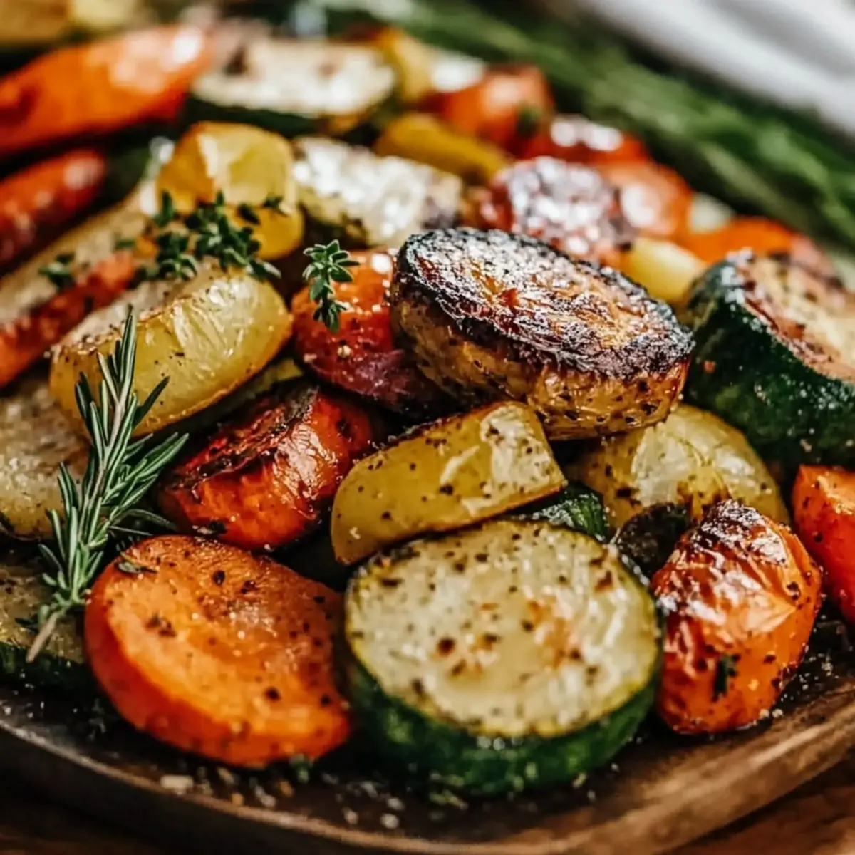 Garlic Herb Roasted Potatoes, Carrots, and Zucchini