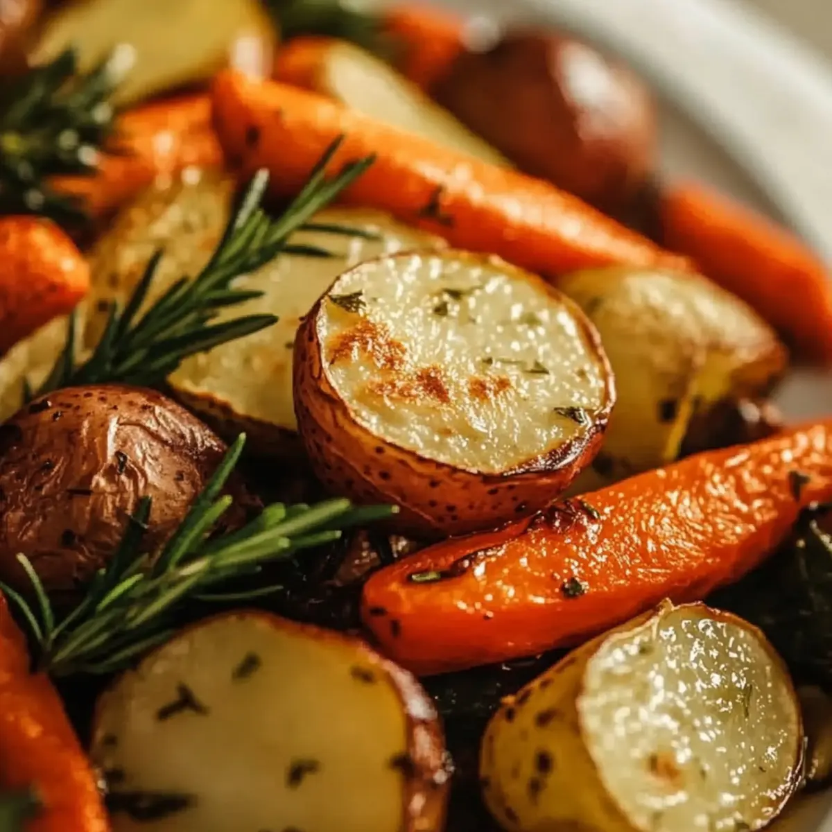 Garlic Herb Roasted Potatoes, Carrots, and Zucchini