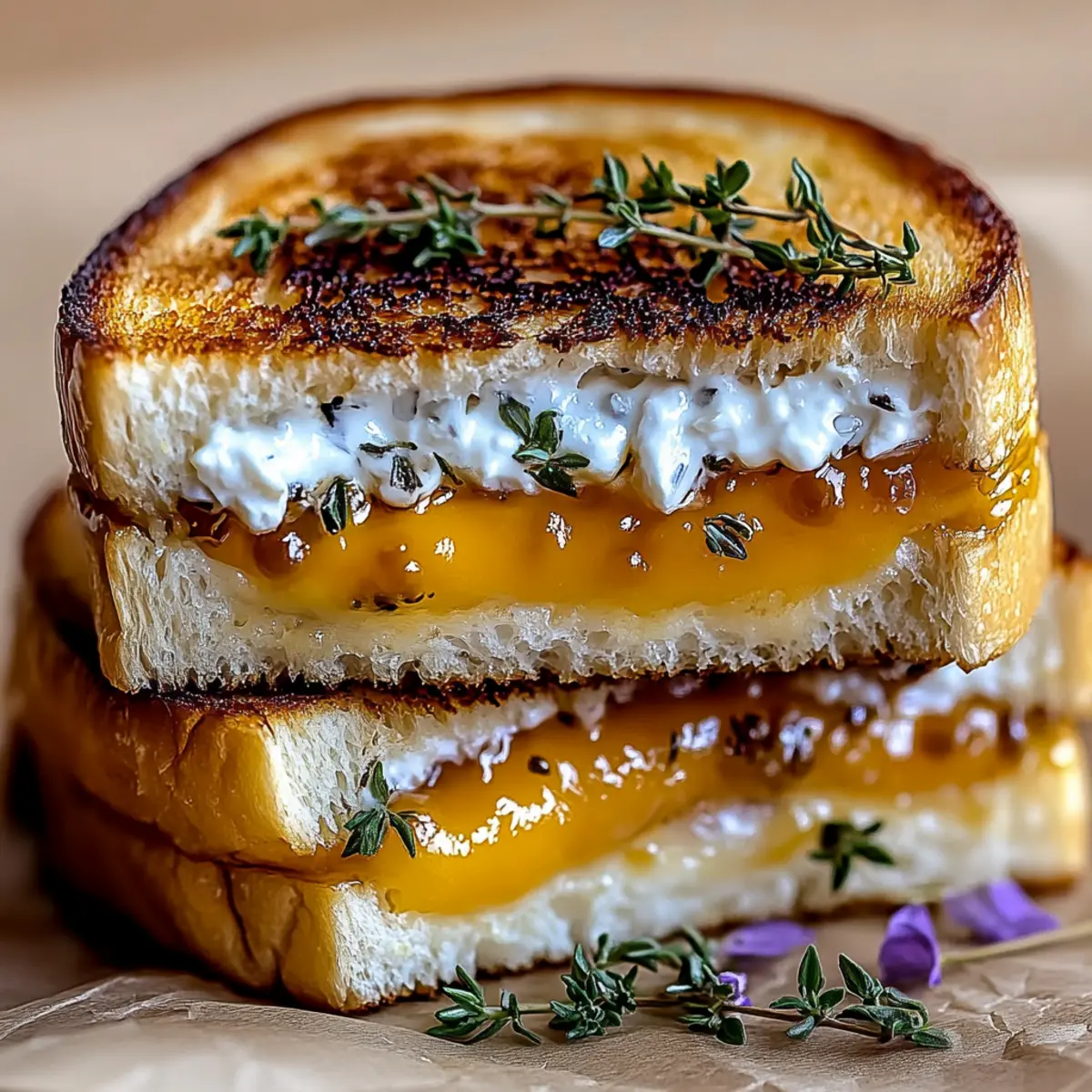 Goat Cheese Grilled Cheese with Honey