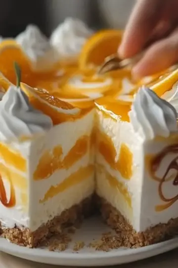 No Bake Orange Pineapple Cheesecake