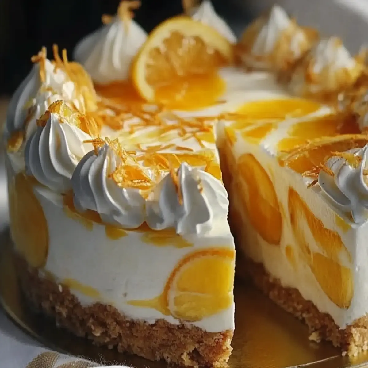 No Bake Orange Pineapple Cheesecake