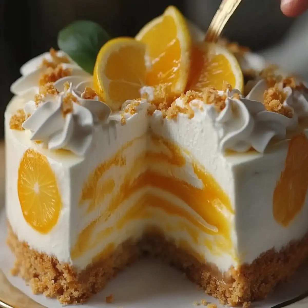 No Bake Orange Pineapple Cheesecake