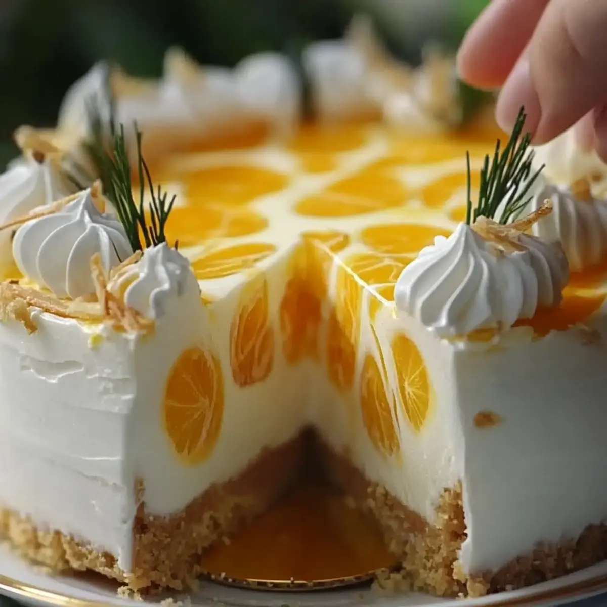 No Bake Orange Pineapple Cheesecake