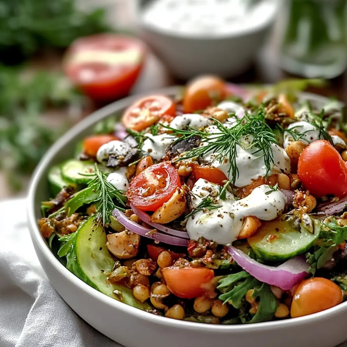 Protein Packed Mediterranean Lentil Salad