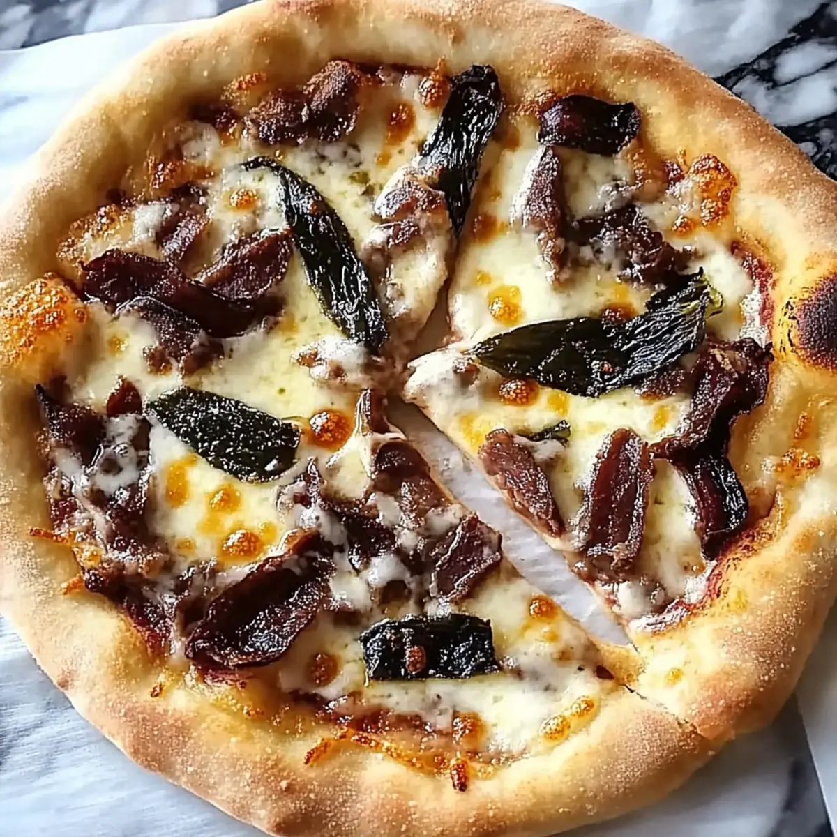 Short Rib Pizza with Smoked Gouda Cream Sauce