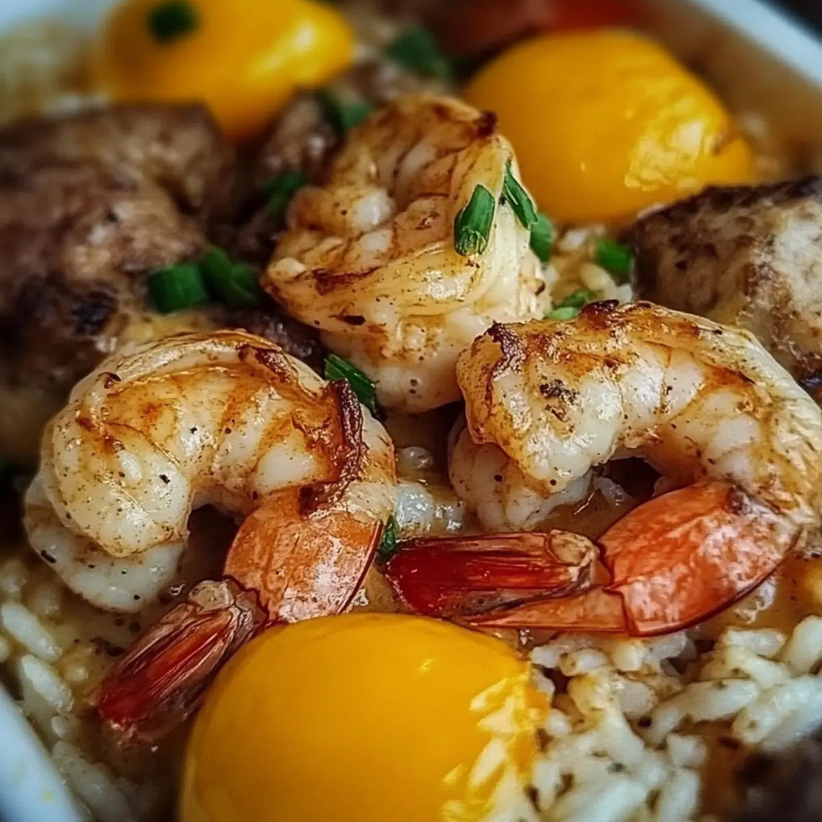 Cheesy Steak Shrimp Skillet Bowl