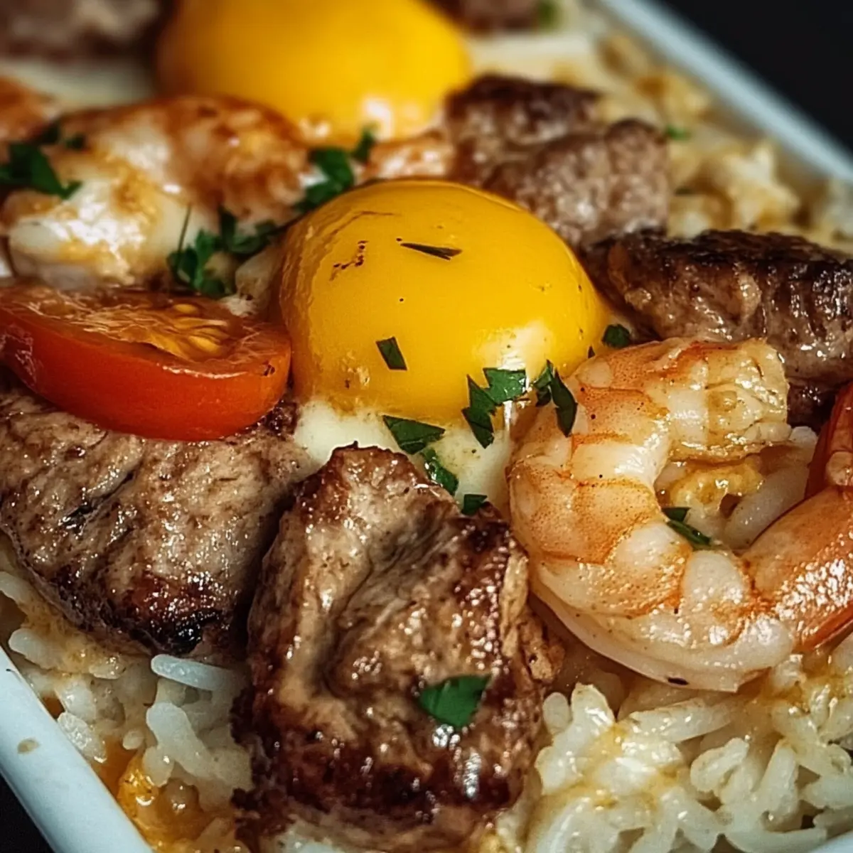 Cheesy Steak Shrimp Skillet Bowl